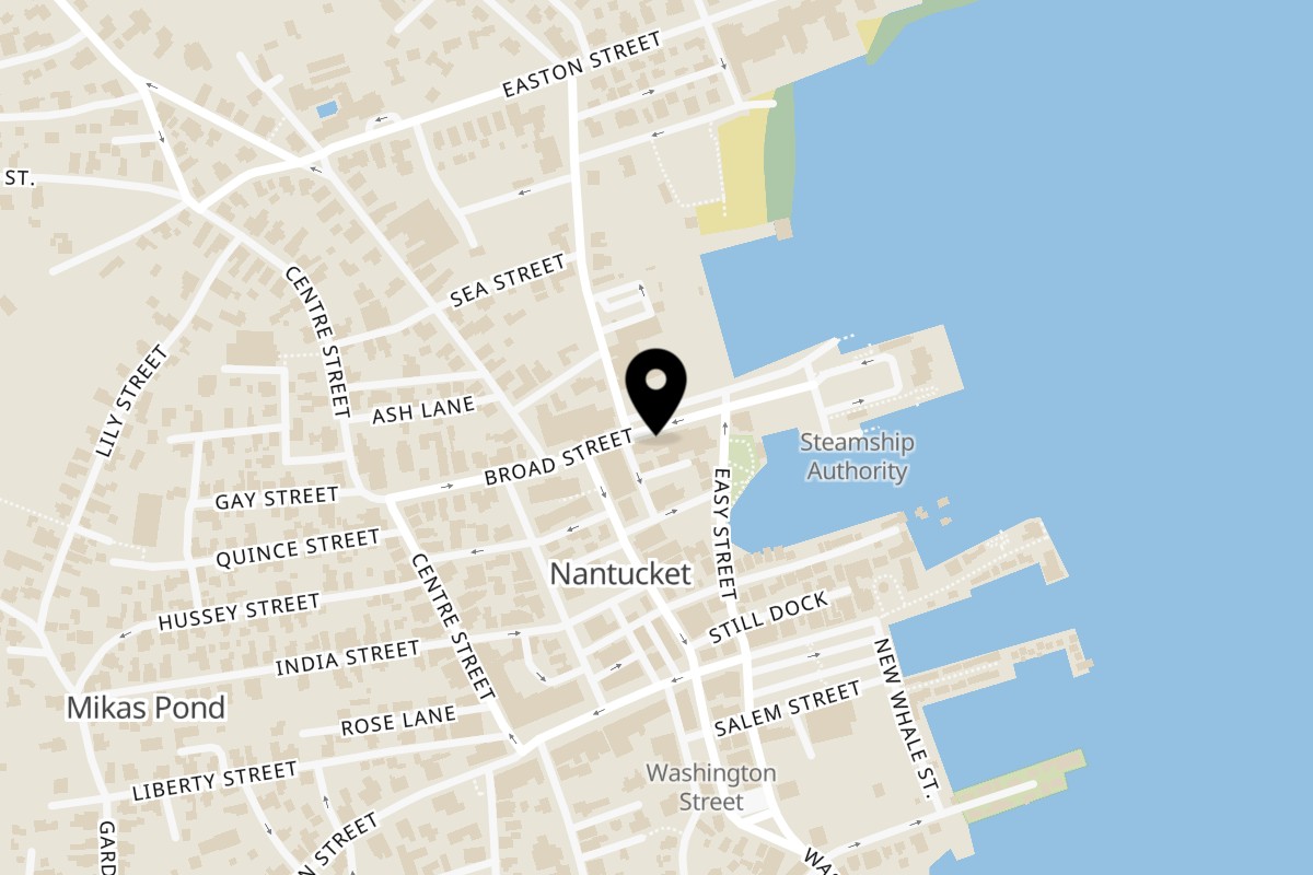 Map showing the location of Stubbys Nantucket on 8 Steamboat Wharf in Nantucket