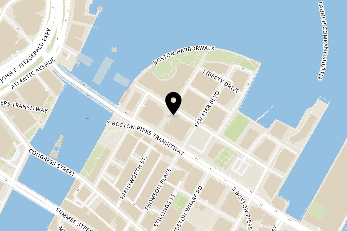 Map showing the location of Stubbys Boston on 43 Northern Ave in Boston
